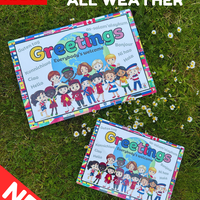 NEW!! Outdoor - Multicultural Greetings - Welcome Board